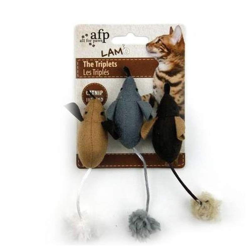 Afp Lamb Triplets Mice - Juguete Ratones Para Gatos Con Hierba Gatera