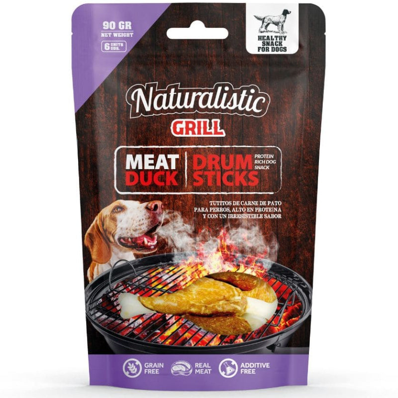 Pack Oferta 2 Unidades Naturalistic Grill Drum Stick Pato Snack Perro 90G