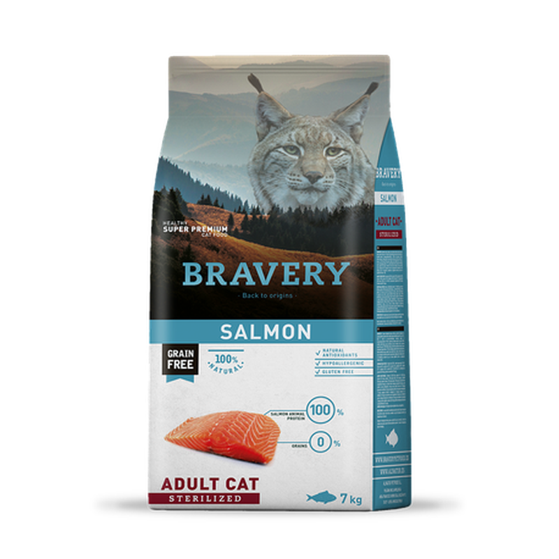 Bravery Adult Cat Sterilized Salmon 7Kg