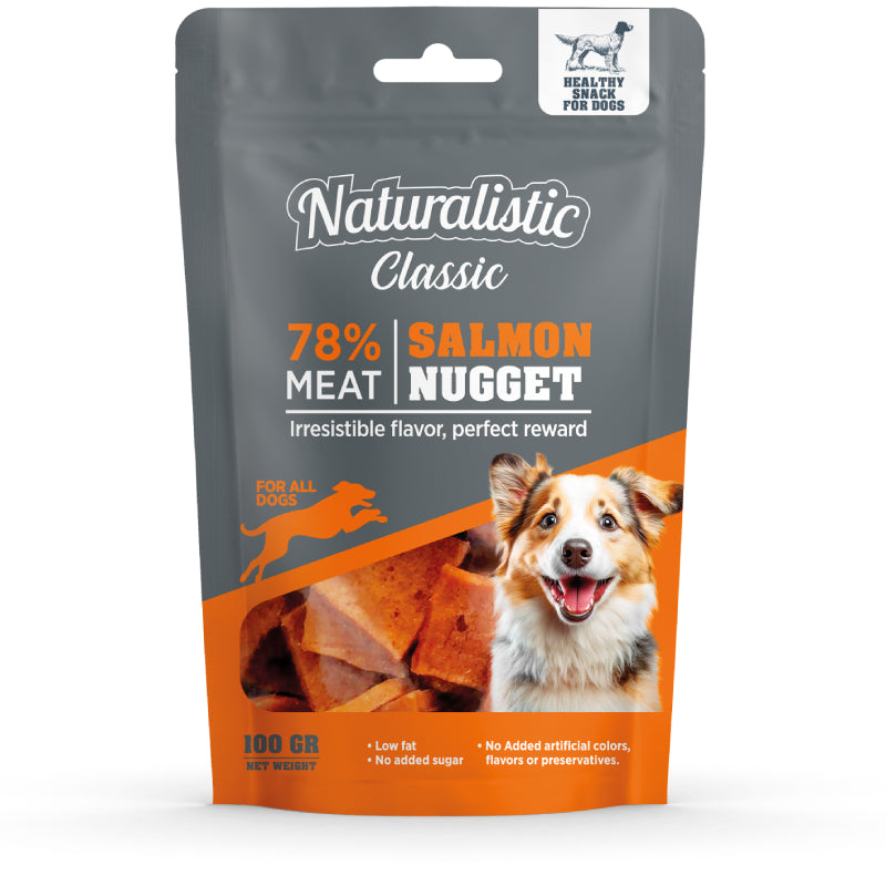 Pack Oferta 2 Unidades Naturalistic Salmon Nugget Snack Dog 100G