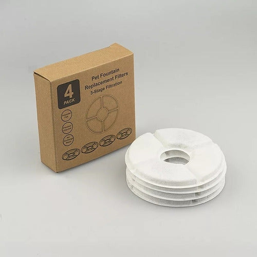 Pet Fountain Replacement Filters - Filtro De Fuente Redonda De Agua 4 Unidades