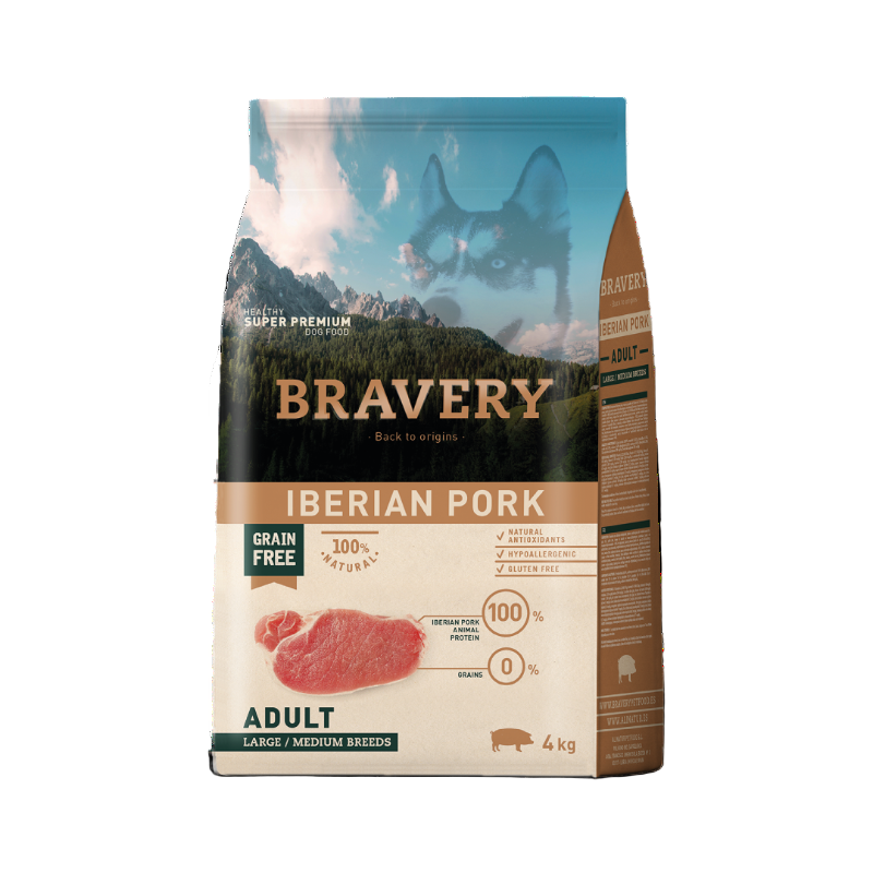 Bravery Adult Dog Large / Medium Breeds Iberian Pork 4Kg