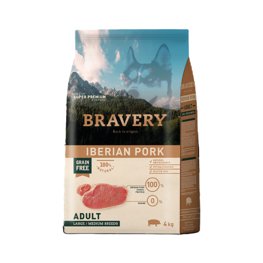 Bravery Adult Dog Large / Medium Breeds Iberian Pork 4Kg
