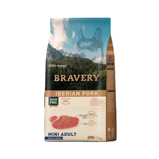 Bravery Mini Adult Dog Small Breeds Iberian Pork 7Kg