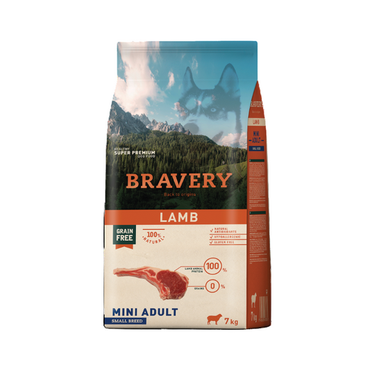 Bravery Mini Adult Dog Small Breeds Lamb 7Kg