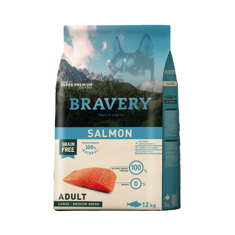 Bravery Adult Dog Large / Medium Breeds Salmon 12Kg