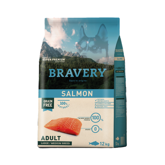 Bravery Adult Dog Large / Medium Breeds Salmon 12Kg