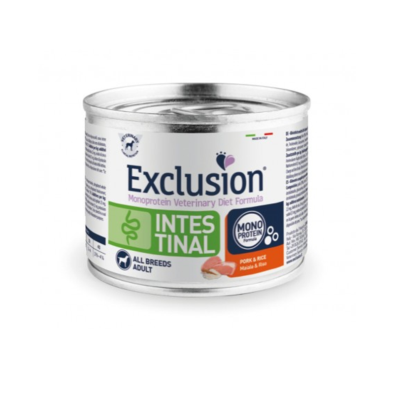 Exclusion Perro Veterinario Intestinal Cerdo Y Arroz 200 grs