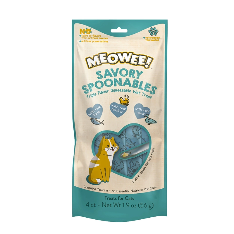 Meowee Spoon Snack Cat Atún, Pollo Y Pato 56 Gr