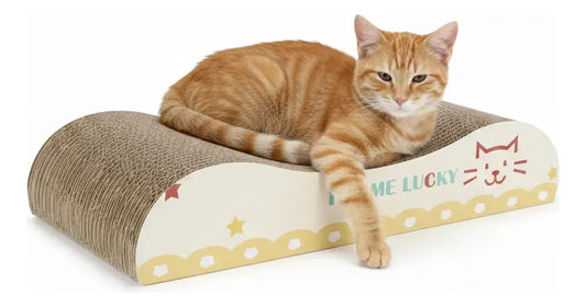 Rascador Carton Estilo Sofa  Amarillo Para Gatos 36x15x7 Cm