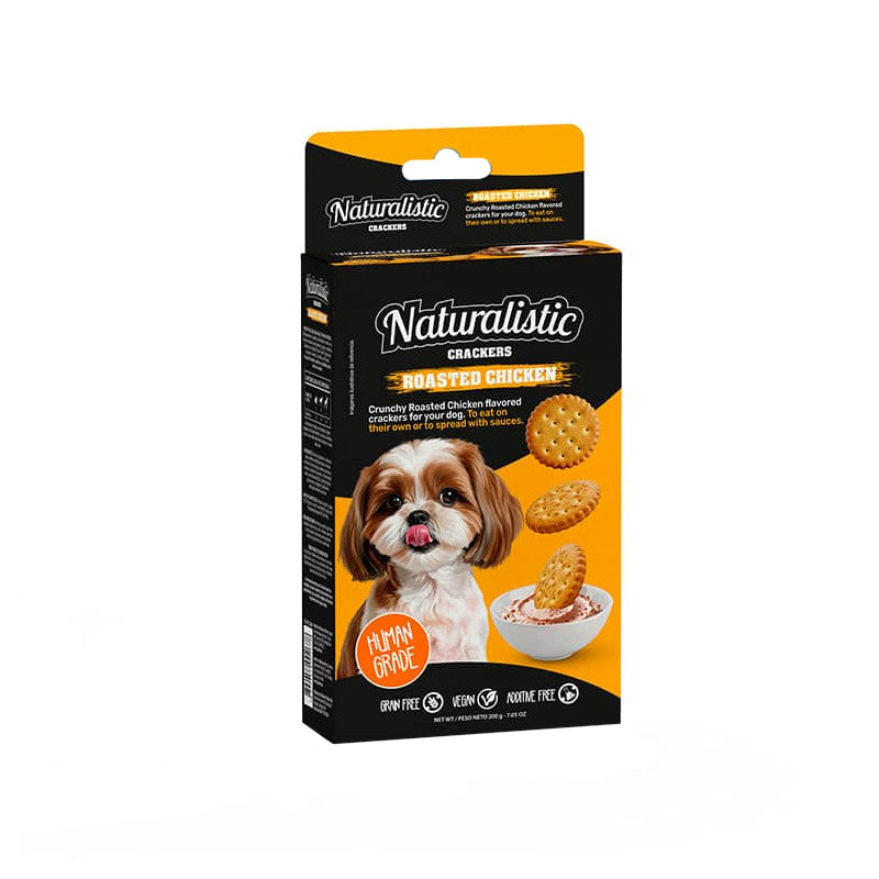 Naturalistic Crackers Roasted Chicken Human Grade Dog - Galletas de Pollo Asado 200Grs