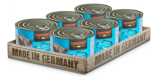 Pack 6 unidades Leonardo Enlatado Kitten Rico En Ave De Corral 200G