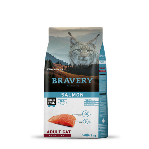 Bravery Adult Cat Sterilized Salmon 7Kg