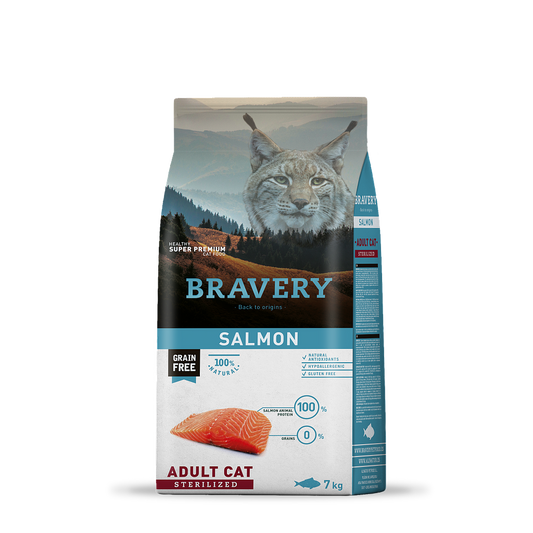 Bravery Adult Cat Sterilized Salmon 7Kg