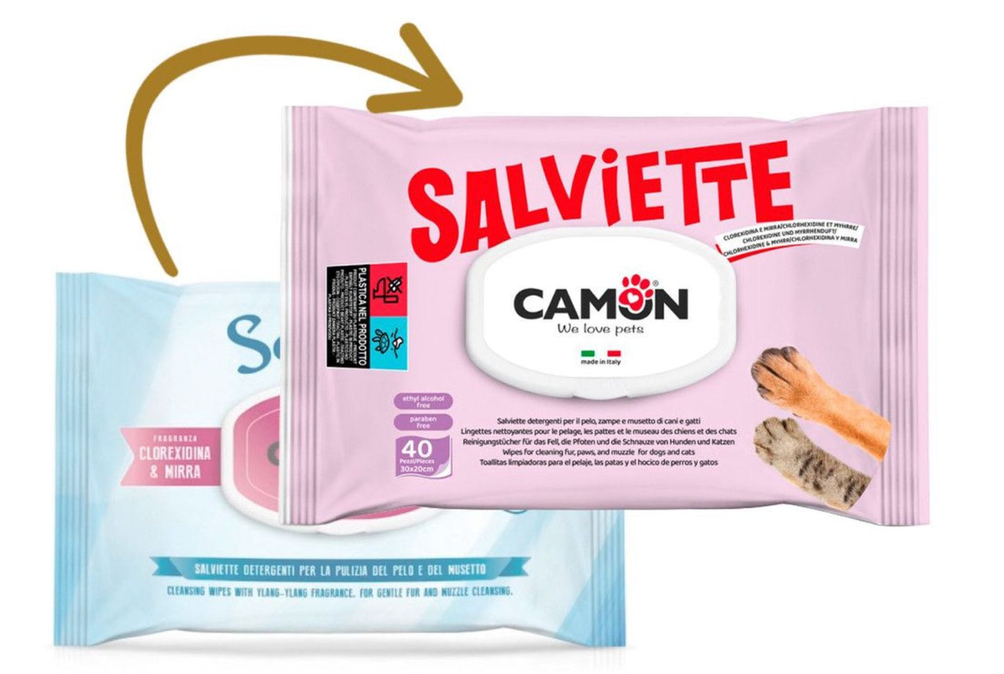 Camon Toallitas Clorhexidina & Mirra 40 Unidades