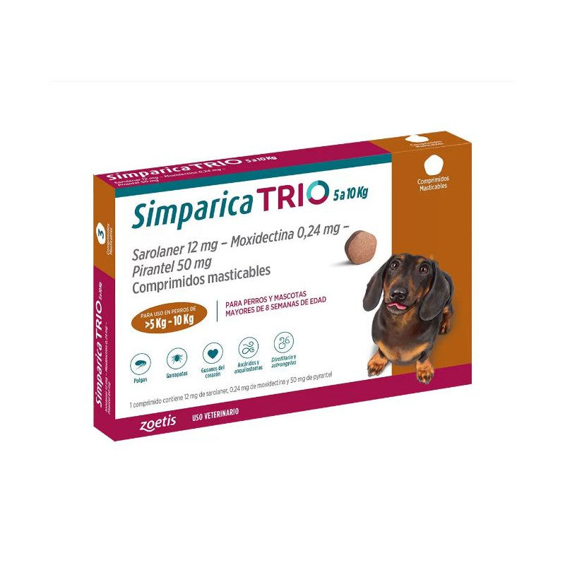 Simparica Trio De 5 A 10Kg 1Comp.