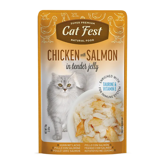 Cat Fest Pollo Con Salmón Alimento Húmedo Para Gato 70gr