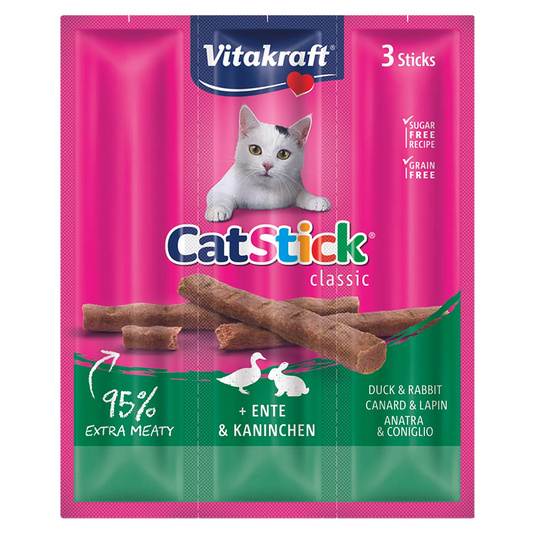 Vitakraft Catstick Classic - Snack Para Gato En Palito Sabor Conejo Y Pato 18G