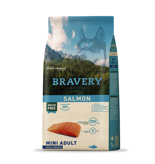 Bravery Mini Adult Dog Small Breeds Salmon 2Kg