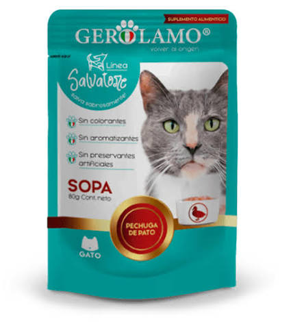 Gerolamo Sopa Para Gato Pechuga de Pato 80G