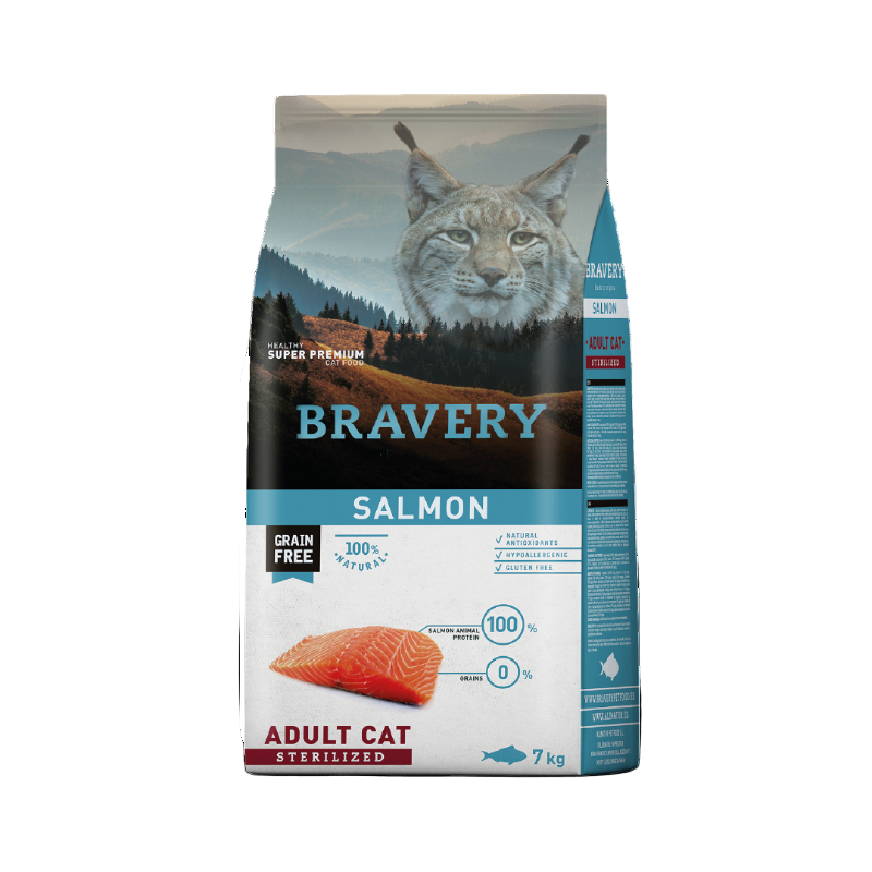 Bravery Adult Cat Sterilized Salmon 7Kg