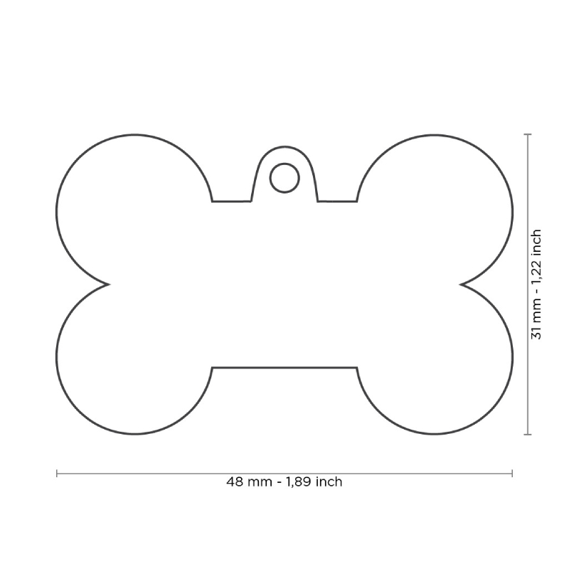 MyFamily Placa De Identificacion Hueso Handmade Large