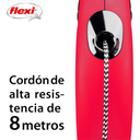 Flexi Retractil M Correa Cordón 8M Rojo