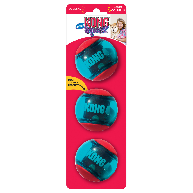 Kong Squeezze Ball Medium 3Pack