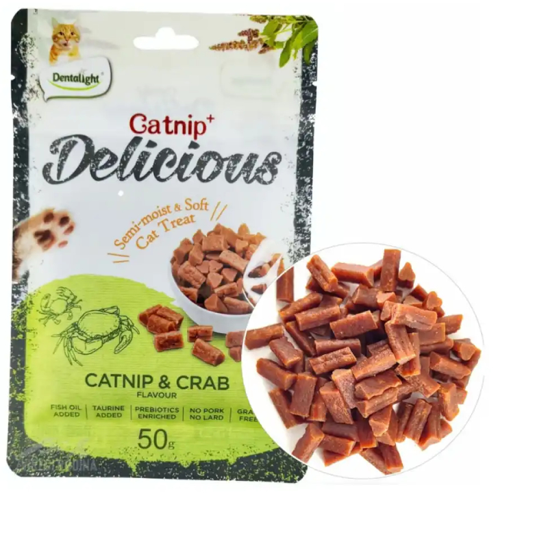 Pack 3 Snack Dentalight Catnip Delicious Para Gatos 50g