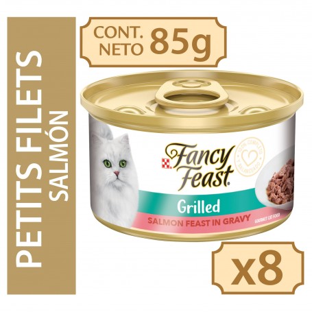 Pack 8 Unidades Fancy Feast Petits Filets Salmón 85G