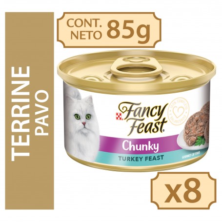 Pack 8 Unidades Fancy Feast Terrine Pavo 85G