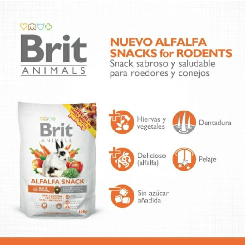 BRIT ANIMALS ALFALFA SNACK 100G