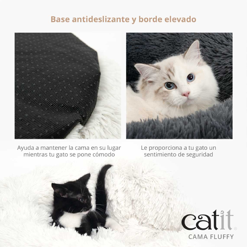 CATIT FLUFFY BED DARK GREY - CAMA MULLIDA GATO