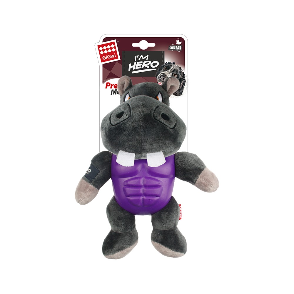 Gigwi I'M Hero Hipopotamo Peluche Para Perro Mediano