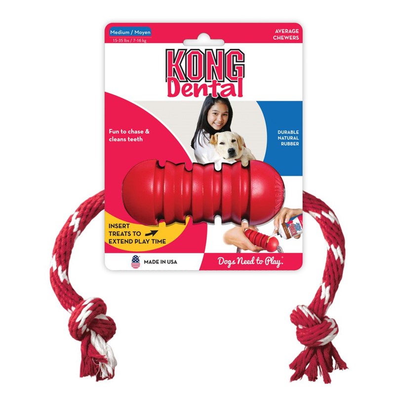 KONG DENTAL  WITH ROPE MEDIUM 7-16KG