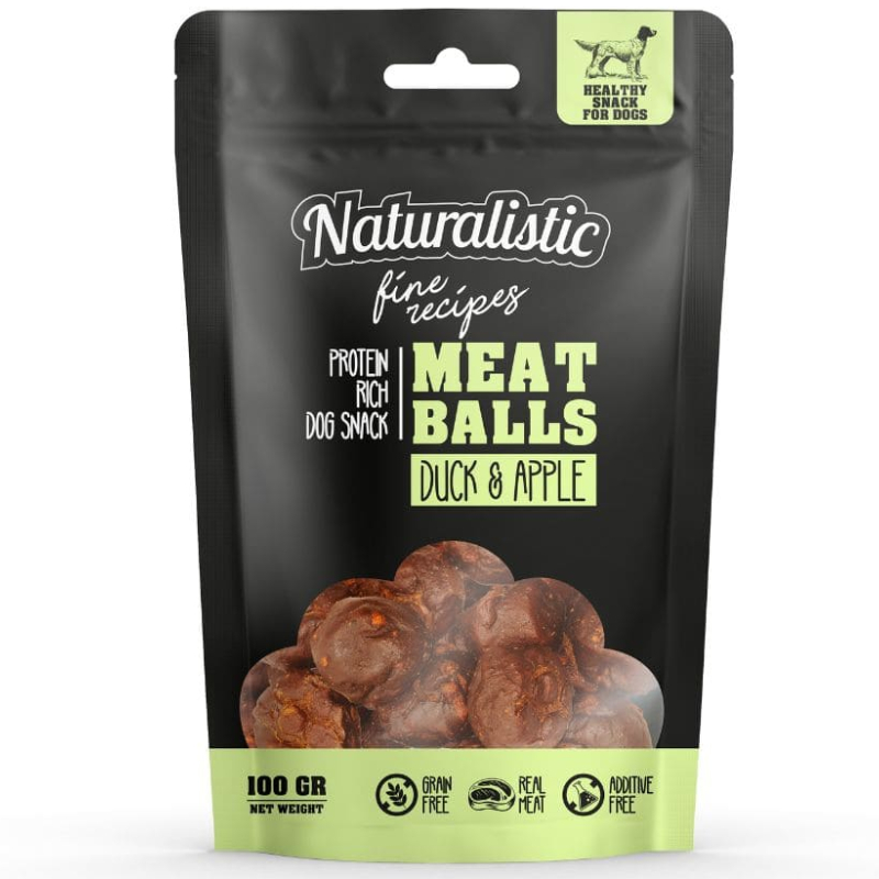 Naturalistic Meat Balls Pato Y Manzana Snack Perro 100G