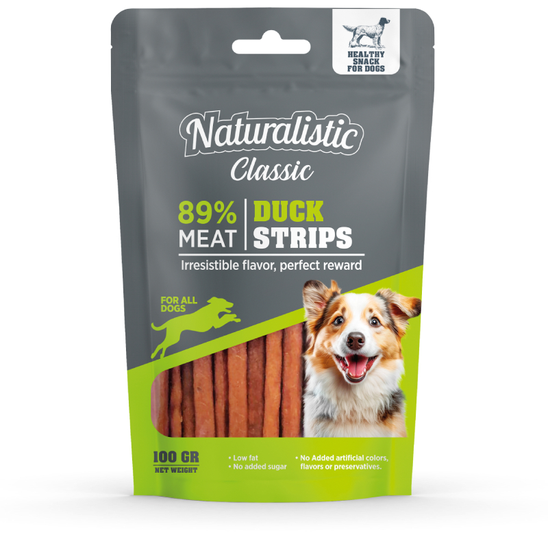 NATURALISTIC SNACK DUCK STRIPS DOG 100G