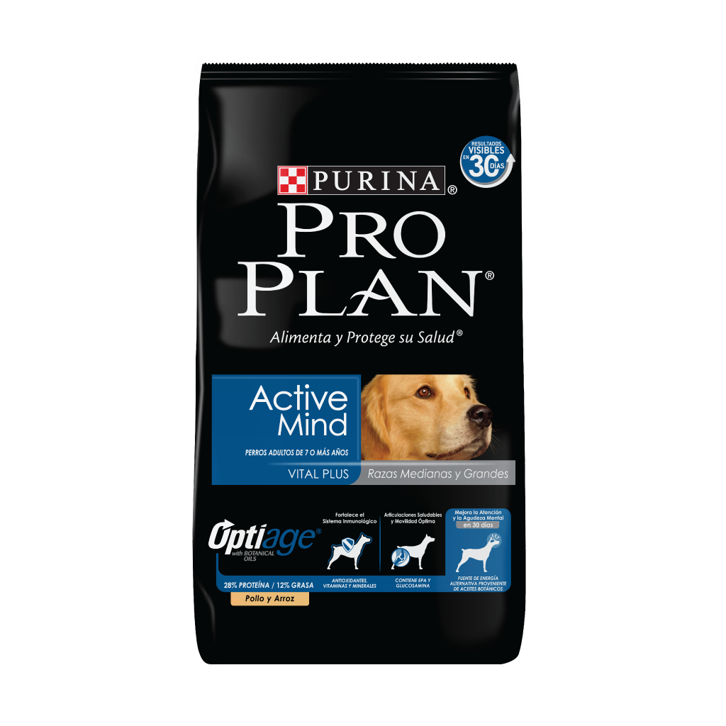Pro Plan Active Mind Adult Dog 7+ Razas Medianas Y Grandes 3Kg