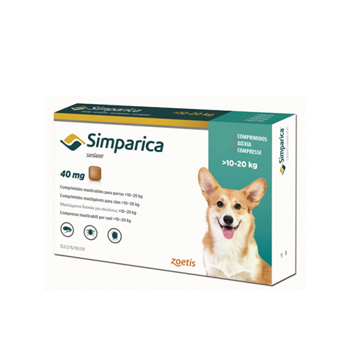 Simparica 40Mg 10 A 20Kg 3Comp