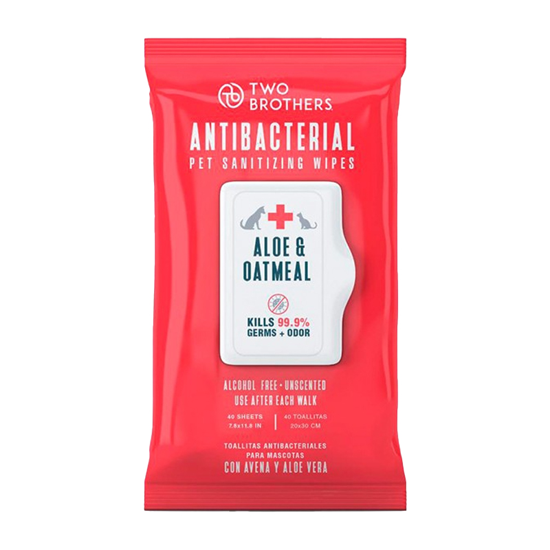 Two Brothers Antibacterial Aloe &amp; Oatmeal - Toallitas Hypoallergenicas Antibacterial 40 Unid