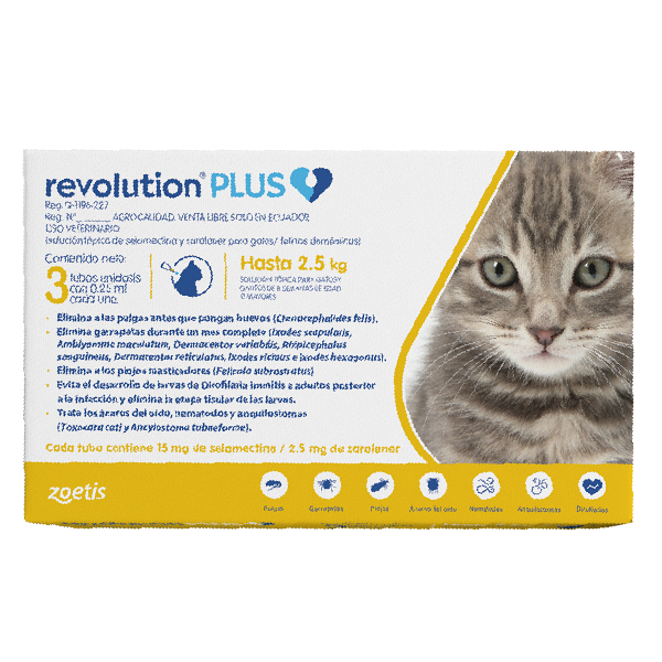 Revolution Plus 0,25 - Desparasitante Para Gatos De 1.25 A 2.5Kg