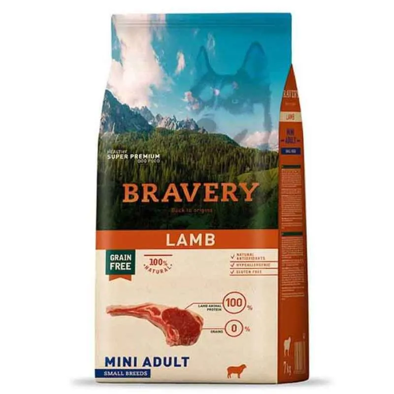 Bravery Mini Adult Dog Small Breeds Lamb 2Kg