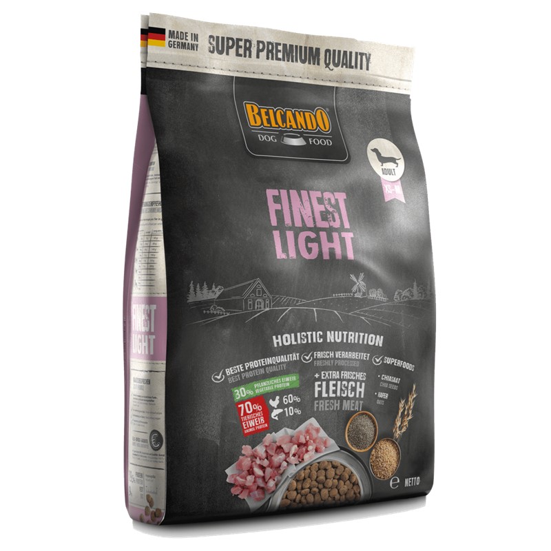 BELCANDO FINEST LIGHT ADULT DOG - ADULTOS  RAZAS PEQUEÑAS Y MEDIANAS 4KG