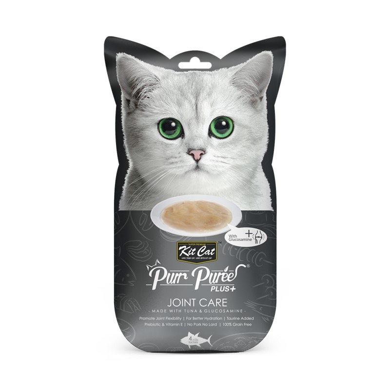 Kit Cat Purr Purée Plus -  Snack Para El Cuidado De Articulaciones Gatos  Con Sabor A Atun 15G