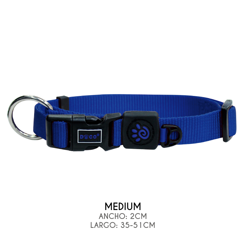 Doco Signature Nylon - Collar Para Perro Talla M Azul