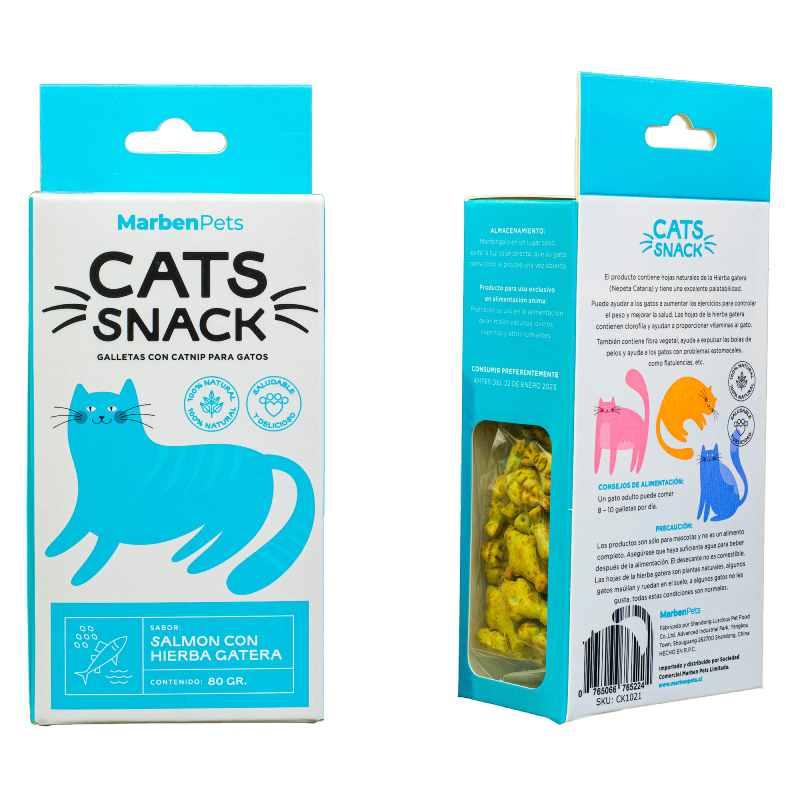Marben Cats Snack Salmon Con Hierba Gatera 80G