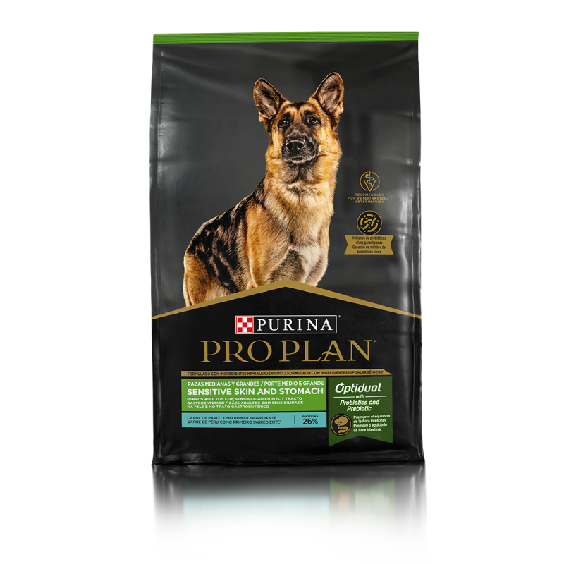 Pro Plan Sensitive Skin And Stomach Razas Medianas Y Grandes 3Kg