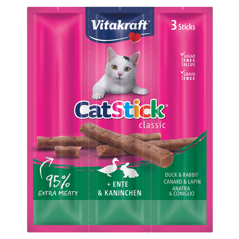 Vitakraft Catstick Classic - Snack En Palito Sabor Conejo Y Pato 18G