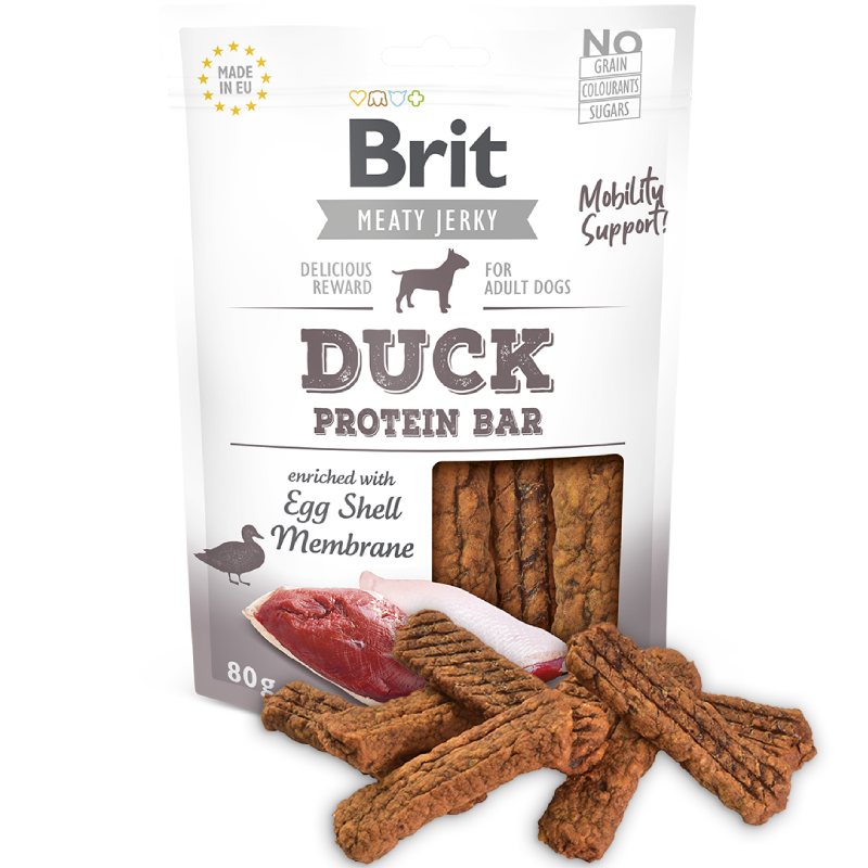 Brit Meaty Jerky Duck Protein Bar Snack Dog 80G