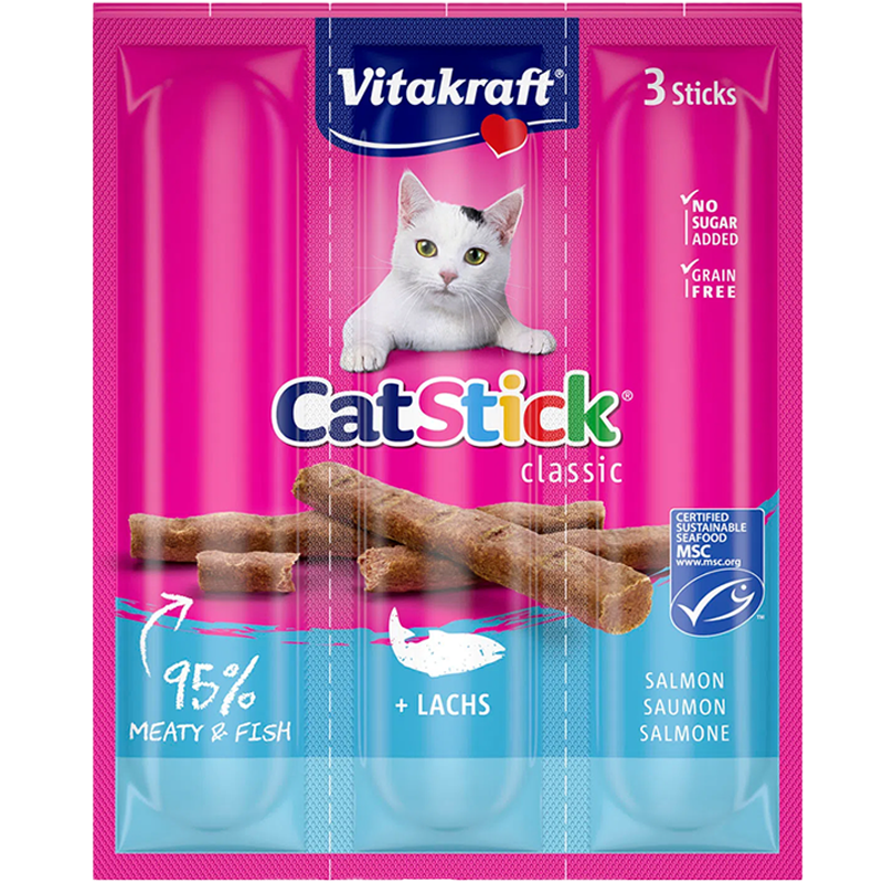 Vitakraft Catstick Healthy - Snack En Palito Sabor Salmon 18G